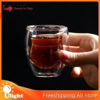 Ulight แก้วกาแฟผนังสองชั้นถ้วยกาแฟเอสเปรสโซแก้วฉนวนทนความร้อนได้ใสเครื่องดื่มแก้วแก้วฉนวนกันความร้อนสำหรับการดื่มสำหรับเครื่องดื่มชาคาปูชิโน่