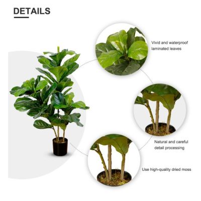 Artificial Plant Artificial Fiddle Leaf Fig Tree Fake Ficus Lyrata Plant Litter Trees Perfect Housewarming Gift