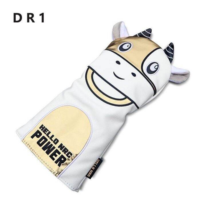 golf-club-cover-cartoon-cow-135-ut-for-driver-fairway-covers-hybrid-woods-waterproof-pu-leather-universal-headcovers-protector