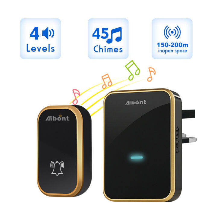 【SG LOCAL SELLER】UK Plug Wireless Door Bell Ring Self Powered