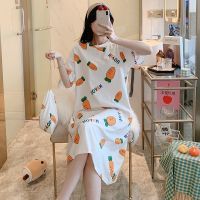 〖Gesh department store〗Women 39;s Sleepwear Sexy Nightgowns Cartoon Nightwear Short Sleeve Night Dress Female Pajamas 2022 Summer Home Cloth Sleepshirts