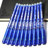 10PCS 0.5mm Writing Point Erasable Pen Blue Black Refill Ballpoint Pen Office Supplies School Student Erase Ink Pen Pens