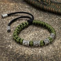 MKENDN Ancient Greece Viking Rune Amulet Bead Survival Bracelet Men Women Handmade Woven Adjustable Wristband Paracord Jewelry Charms and Charm Bracel