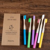 ☃ New 6-Pack Bamboo Removable Toothbrush Medium Bristles Eco Friendly Cylindrical zero waste Tooth Brush Eco Bamboo Toothbrush