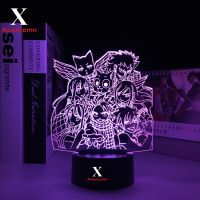 ✈❆ Anime Fairy Tail Group Night Light LED Touch Sensor Nightlight for Room Decor Birthday Gift Manga Fairy Tail 3D Table Lamp