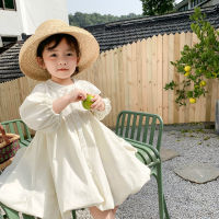 2022 Spring New Arrival Girls Long Sleeve Cotton Dress Kids Korean Design Dresses