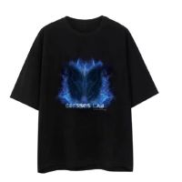 Y2K Tshirt Loose Goth Letter Lightning Printed Ulzzang Kawaii Crop Gildan