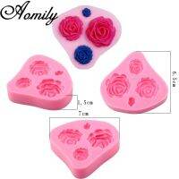 4หลุม3d Rose ดอกไม้เค้กแบบ Diy Candy Jely โมลพุดดิ้งช็อกโกแลตแม่พิมพ์ซิลิโคนน้ำตาลเคลือบของตกแต่งขนมอบ Bakeware