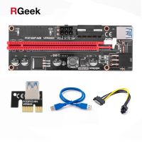 Ver009 Usb 3.0 Pci-e Riser Ver Ver 009S 4x 1x ด่วน8x 16x ต่ออะแดปเตอร์ Cabo ไรเซอร์การ์ดอะแดปเตอร์ Sata 15pin เป็น6 Pin สายไฟ