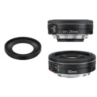 1ชิ้น ES52 ES-52โลหะกล้องเลนส์ฮู้ดปกคลุมสำหรับ Canon EF 40มิลลิเมตร F 2.8 STM EF-S 24มิลลิเมตร F 2.8 STM