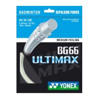 YONEX BG66 ULTIMAX เอ็นแบดมินตัน เส้นใยถักขนาด 0.65 มม. ผลิตประเทศญี่ปุ่น สมดุลในเรื่องความทนทานและการควบคุมลูก