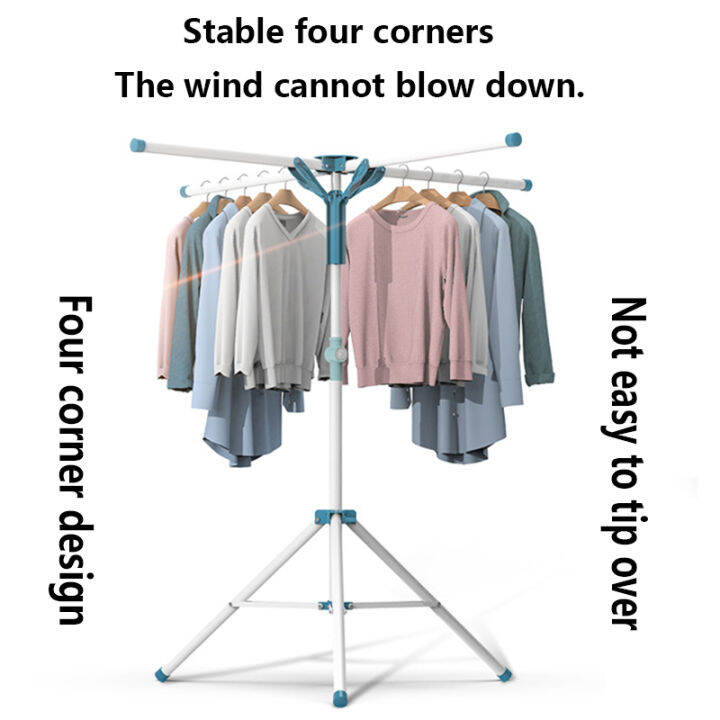 Drying rack floor stainless steel folding retractable drying rack