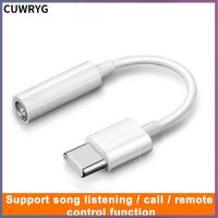 CUWRYG ตัวแปลงอะแดปเตอร์เคเบิ้ลเสียงโทรศัพท์มือถือสาย Aux แบบพกพาแจ็คหูฟัง USB Type-C ถึง3.5มม.