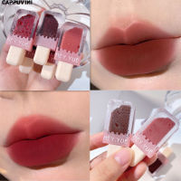 HEYYUE Ice Cream Lip Glaze Pudding ลิปสติกสีขาว Velvet Fog Matte Lip Mud Not Easy To Stick Cup Waterproof Long-Lasting Lip Gloss