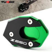 ◘► Newest Motorcycle Side Stand Enlarger Kickstand Enlarge Pad For Kawasaki Z650 2017-2020 Z650 Z 650 CNC Aluminum Accessories