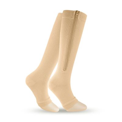 Compression Stockings Varicose Veins Medical Quality Elastic Pressure Stocks with Zipper Guard for Skin Protection Beauty Leg