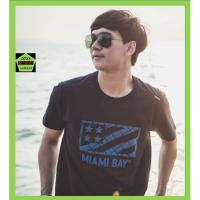 เสื้อคอกลม แบรนด์ Miami bay รุ่น Groove flag สีกรม