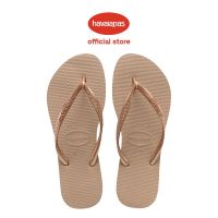 Havaianas รองเท้าแตะ แบบบาง สีโรสโกลด์ สําหรับผู้หญิง dd