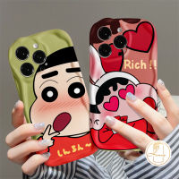 การ์ตูนตลก Crayon Shin-Chan เคสคู่สำหรับ Oppo A15 A16 A95 A74 A9 A17k A17 A77 A31 A5s A16K 3D เคสแบบนุ่ม A16s A1k A92 A3s ขอบโค้งงอ