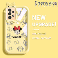 Chenyyyka เคสปลอกสำหรับ Samsung A04s 5G A13การ์ตูนแฟชั่นมินนี่น่ารักสร้างสรรค์ป้องกันเลนส์กล้องสัตว์ประหลาดน้อยน่ารักซิลิโคนแบบใสเคสมือถือกันกระแทกเคสนิ่ม