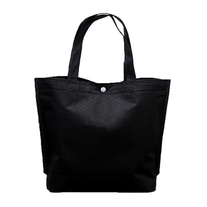 กระเป๋าโท้ทช็อปปิ้งผ้านอนวูฟเวนของผู้หญิง-กระเป๋าโท้ทถุงของขวัญมีกระดุมพับได้ใช้ซ้ำได้ใช้เวลาเดินทาง1ชิ้น