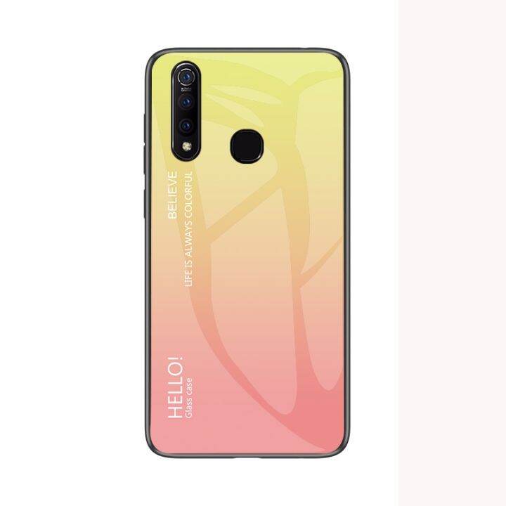 เคสกระจกนิรภัยป้องกันกรอบ-tpu-แบบนุ่มสำหรับ-vivo-z1-pro-เคสโทรศัพท์-vivo-z1-protempered-ยากกันกระแทกแฟชั่นฝาหลัง