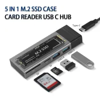 ดุมล้อ USB C M.2ฮาร์ดดิสก์ SSD (NGFF) Nvme,กล่องเคส Nvme การ์ดความจำเครื่องอ่านการ์ด Type C ฮับสำหรับแมคบุ๊กโปรแอร์ตัวแยก USB C