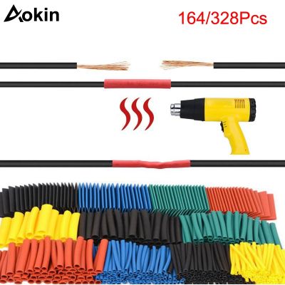 【cw】 164/328pcs Shrink Tube Insulation Materials Sleeving Termoretractil Polyolefin Shrinking Assorted Tubing