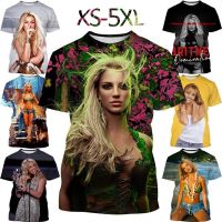 2023แฟชั่นใหม่นักร้อง Britney Spears 3D พิมพ์ผู้ชายเสื้อยืดฤดูร้อนแขนสั้นคอกลมฮิปฮอปถนนสไตล์ U Nisex เสื้อยืดเสื้อสวมหัวเสื้อสวมหัว