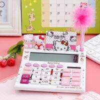 12 Digits Solar Cute Kitty Calculator Solar Clear Calculator With Pen And Notebook Calculated Calculadoras Learn Gifts Blessings Calculators