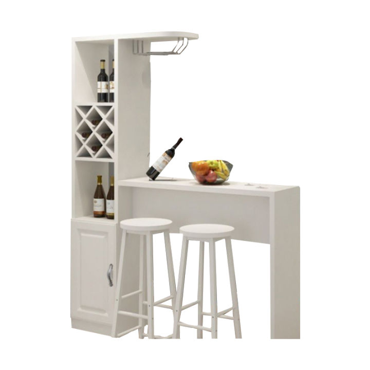 carpenter-craft-เคาน์เตอร์บาร์หรูหรา-พร้อมชั้นวางไวน์-โต๊ะบาร์-โต๊ะบาร์ไม้ทรงสูง-ตู้สามารถปรับซ้ายขวาได้-3-สไตล์ให้เลือก-เฉพาะโต๊ะเท่านั้น