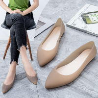 【Fast Shipping】2023 Summer New Pointed Jelly Sandals with Shallow Mouth Thick Sole Comfortable Beach Shoes Transparent Plastic Shoes Baotou Rainshoes