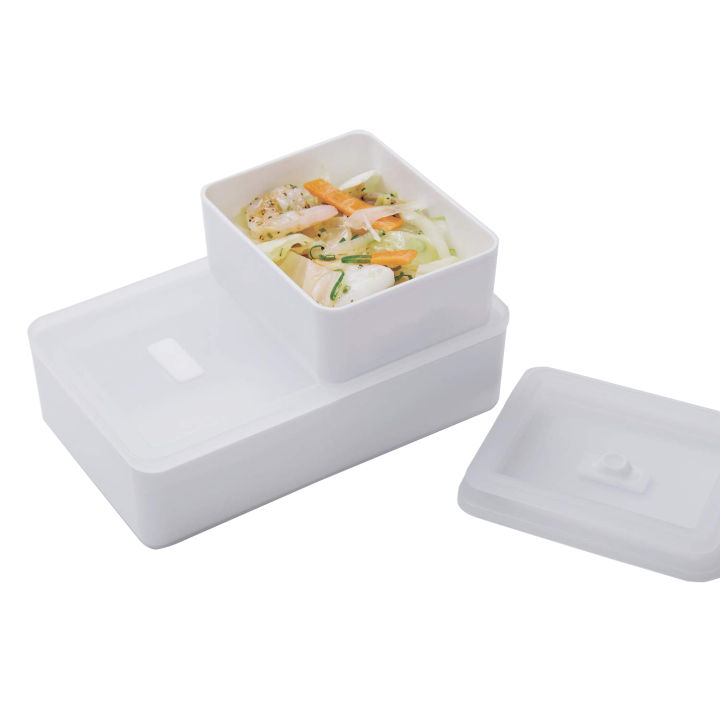 kokubo-haus-กล่องเก็บอาหารทรงสี่เหลี่ยมผืนผ้า-920-มล-พร้อมวาล์ว-ไมโครเวฟ-เครื่องล้างจานปลอดภัย-ปลอดสาร-bpa-สีขาว