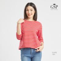 เสื้อยืด เสื้อยืดผู้หญิง Gsp เสื้อยืดลายริ้ว Lucky Stripes New Color New Red สดใส มีสีสัน ใส่สบาย ผ้านุ่มเด้ง ไม่ร้อน ใส่ได้ทุกวัน(PYAPRE)