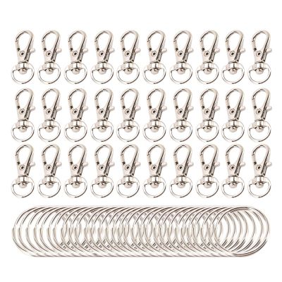 60 Pieces Key Ring Clip Hooks Twist Locks Lanyard Snap Hooks with Split Key Rings