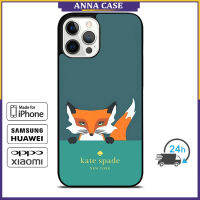 KateSpade Novelty Fox 19 เคสโทรศัพท์สำหรับ iPhone 14 Pro Max / iPhone 13 Pro Max / iPhone 12 Pro Max / XS Max / Samsung Galaxy Note 10 Plus / S22 Ultra / S21 Plus ฝาครอบเคสป้องกันการตก