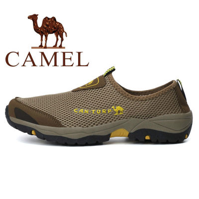 Size38-46 Camel # -3169ชายน้ำหนักเบากลางแจ้งฤดูร้อนชายBreathableรองเท้าผ้าตาข่ายผู้ชาย Sรองเท้าเดินทางตาข่ายรองเท้าSuper Shockproofรองเท้าต่ำรองเท้าพร้อมแป้นเหยียบ