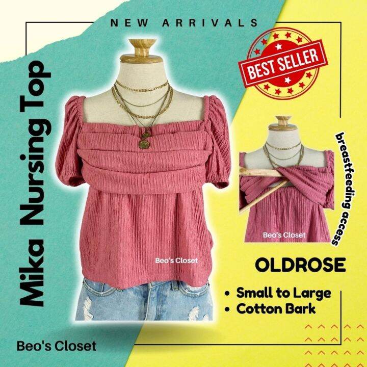 MIKA BREASTFEEDING TOP/ NURSING TOP/ MEDIUM TO SEMI XL / COTTON BARK