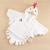 Baby fashion novelty white chicken cartoon modelling cotton hooded towel bathrobe 0-12month