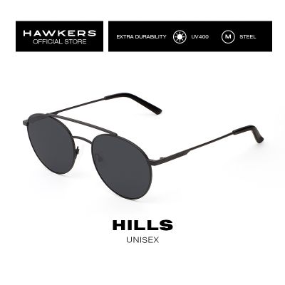 HAWKERS Black Dark HILLS Sunglasses for Men and Women, unisex. UV400 Protection. Official product designed in Spain HIL1806