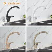 Senlesen Kitchen Sink Faucet Brass 4 Colors Single Handle Hot and Cold Mixer Tap Sprayer Nozzle Mounted Para Kitchen Vanity