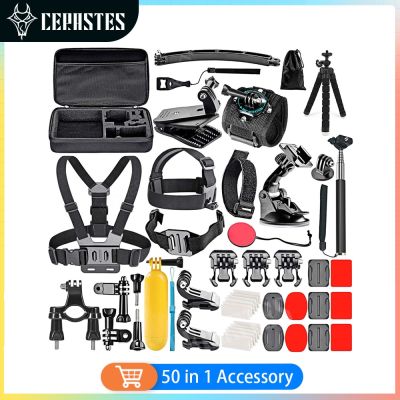 50 In 1 Action Camera Accessory Kit For Gopro Hero 11/10/9/8/7/6/5/4 Gopro Max Fusion Insta360 AKASO DJI Osmo Action Cameras