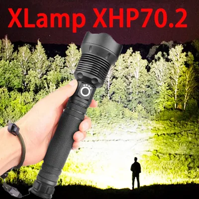 ZK20 Dropshipping XHP50HP70 LED ไฟฉายลูเมนสูงอลูมิเนียมปรับโฟกัส USB ชาร์จพลังงานและไฟจัดขึ้น