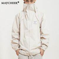 MAYCHEER  เสื้อแจ็กเก็ตพิมพ์ลายสำหรับเยาวชนปกเบสบอลแขนยาวอินเทรนด์มาตรฐานเสื้อยอดนิยมแจ๊กเก็ตสไตล์ใหม่