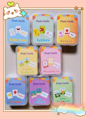 English flash card การ์ดคำศัพท์เพื่อการเรียนรู้ เสริมสร้างพัฒนาการเด็ก พร้อมกล่องเก็บ