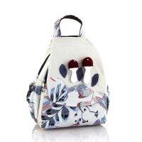 New Hand-knitted Small Mushroom Backpack Double Zipper Small Fresh Fabric Hanfu Ancient Style Schoolbag Women