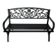 Garden bench indoor/outdoor,(maximum load capacity: 120 kg.) size 128 x 69 x 85 cm.- Black