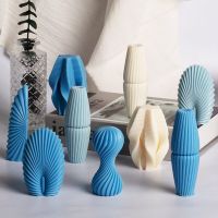 3D Geometry Candle Silicone Mold Spiral Twist Cone Big Wave Moulds for DIY Fragrance Candle Making Resin Soap Plaster Moulds