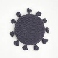 Solid Color Round Knitting Backrest Pillow with Tassels Soft Tatami Butt Mattress Nordic Style Sofa Window Mats Home Decor