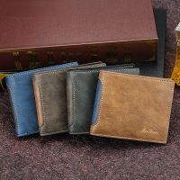 Mens Wallet Made of Leather Wax Oil Skin Purse for Men Coin Purse Short Male Card Holder Wallets Zipper Around Money Coin Purse Wallets